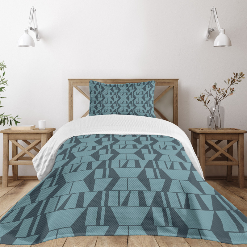 Modern Squares Triangles Bedspread Set