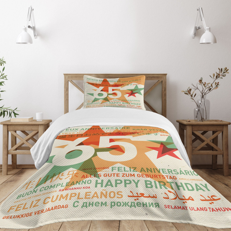 Birthday Languages Bedspread Set