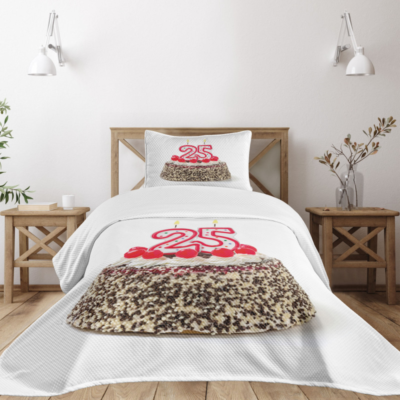 Chocolate Cherry Cake Bedspread Set