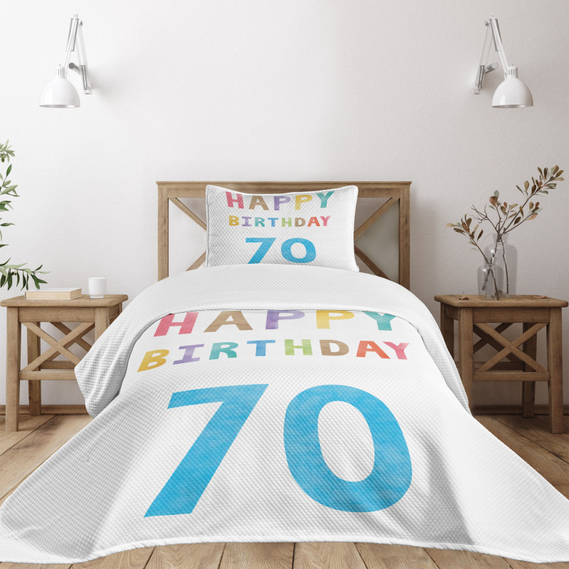 Abstract 70 Birthday Bedspread Set