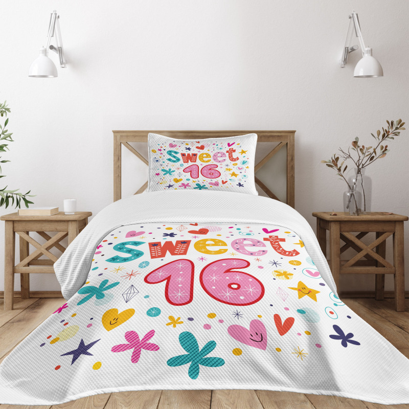New Age Hearts Blooms Bedspread Set
