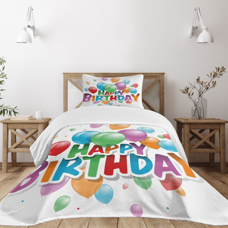 Balloon Burst Celebration Bedspread Set