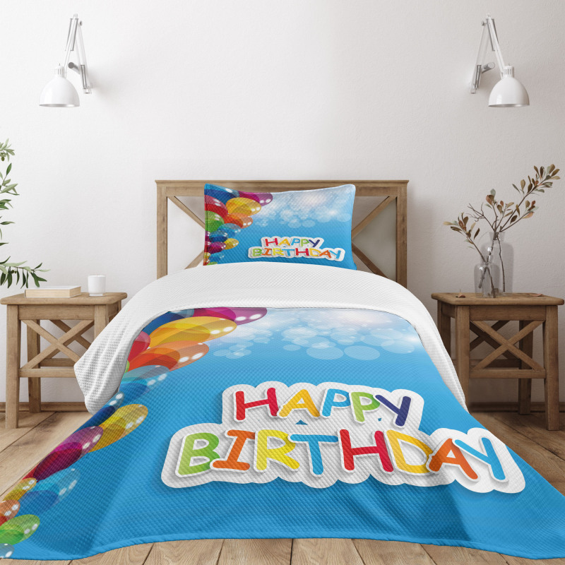 Vibrant Balloons Sky Bedspread Set