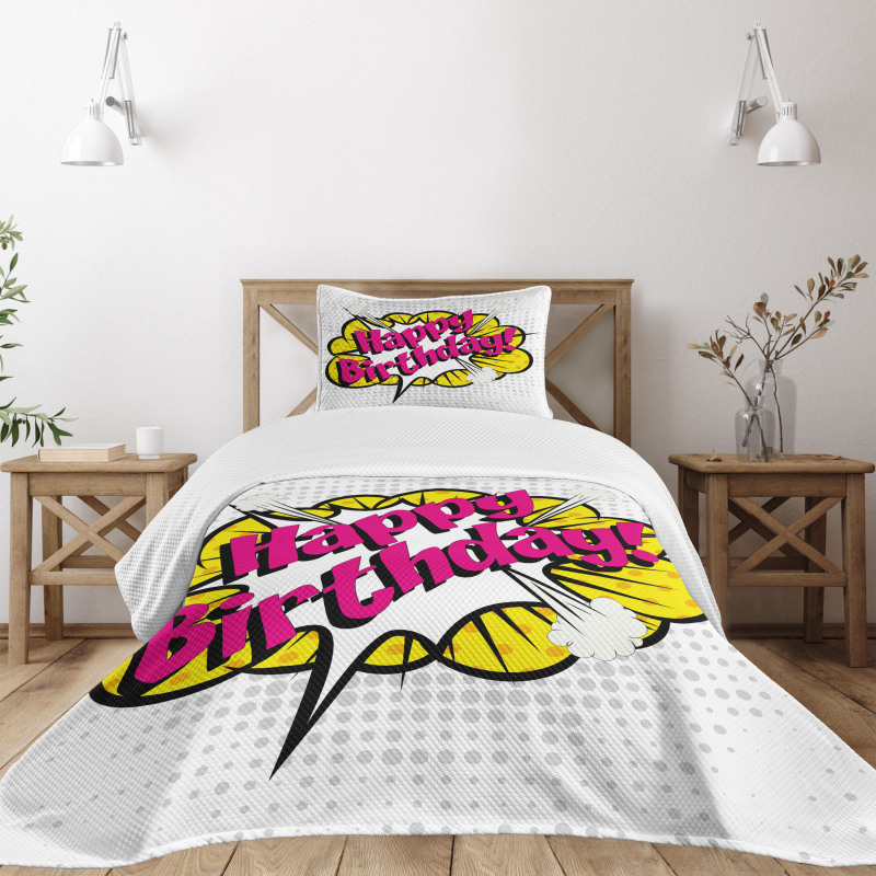 Pop Art Greeting Dots Bedspread Set