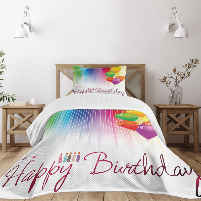 Balloon Greeting Candle Bedspread Set