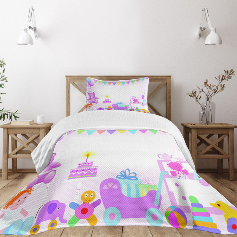 Baby Girl Birthday Bedspread Set