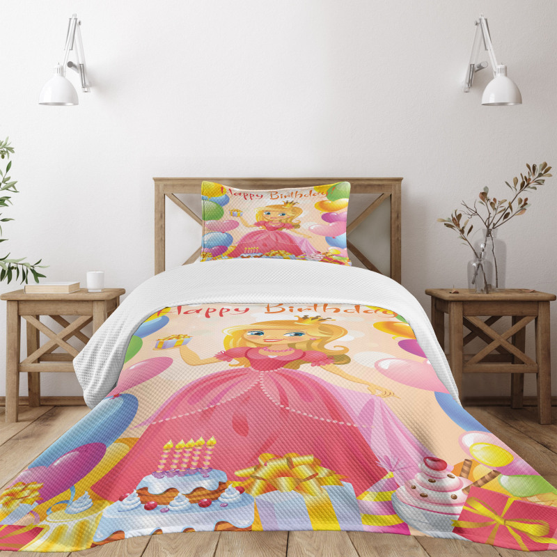 Girl Princess Themed Bedspread Set