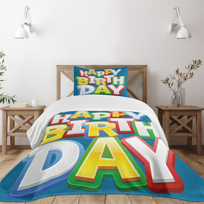 Birthday Lettering Bedspread Set