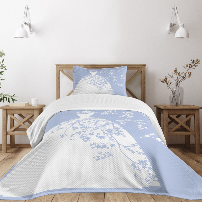 Floral Bride Dress Bedspread Set