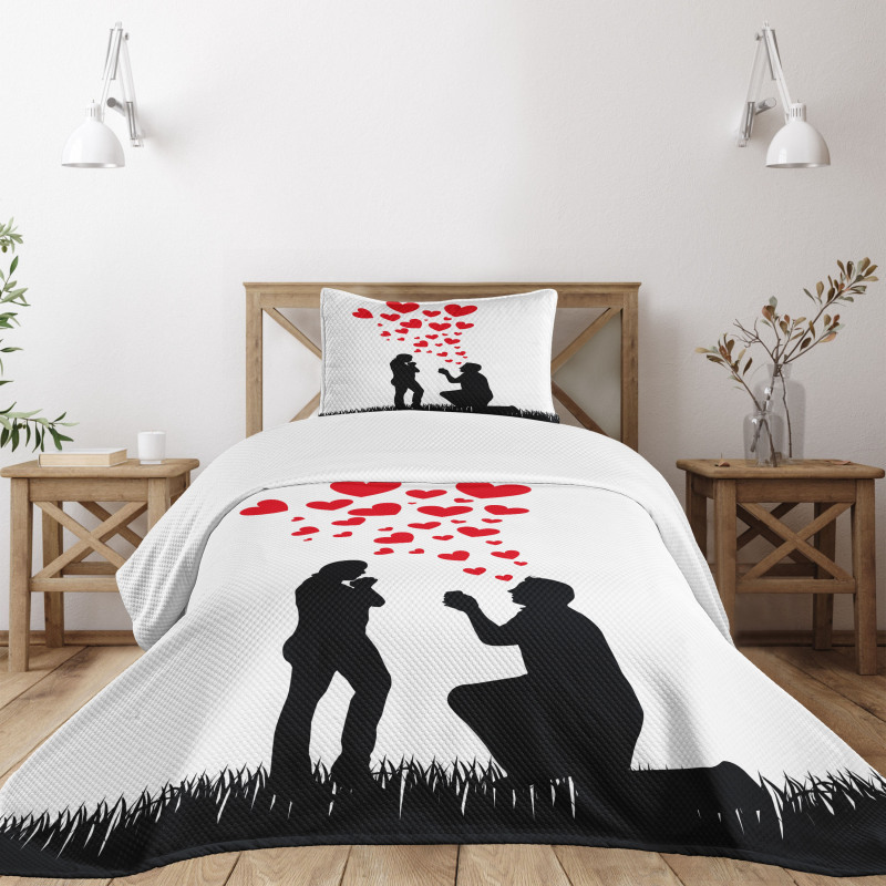 Proposal Hearts Bedspread Set