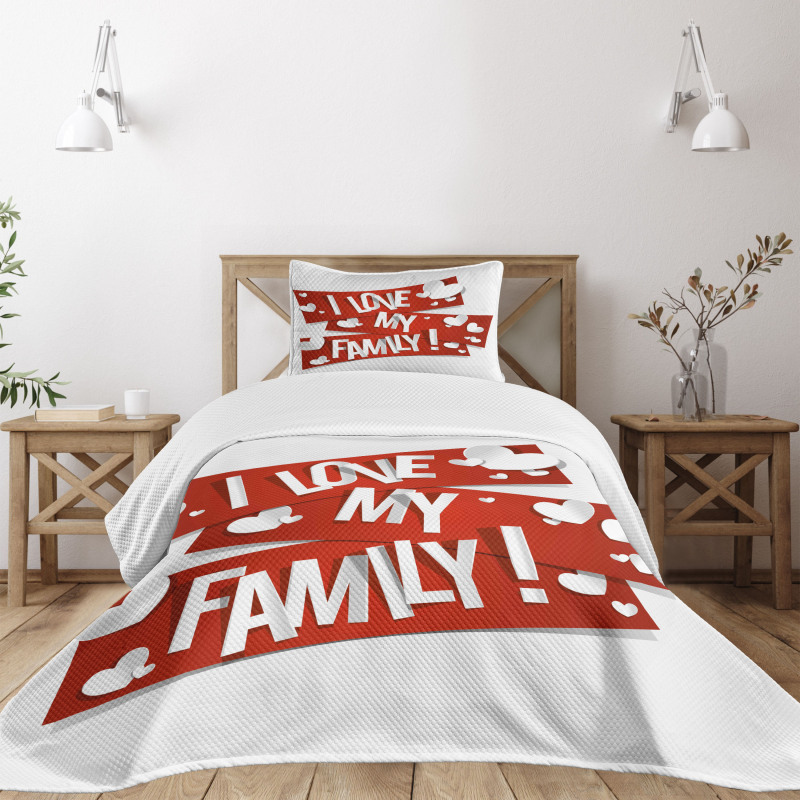 Family Love Heart Bedspread Set