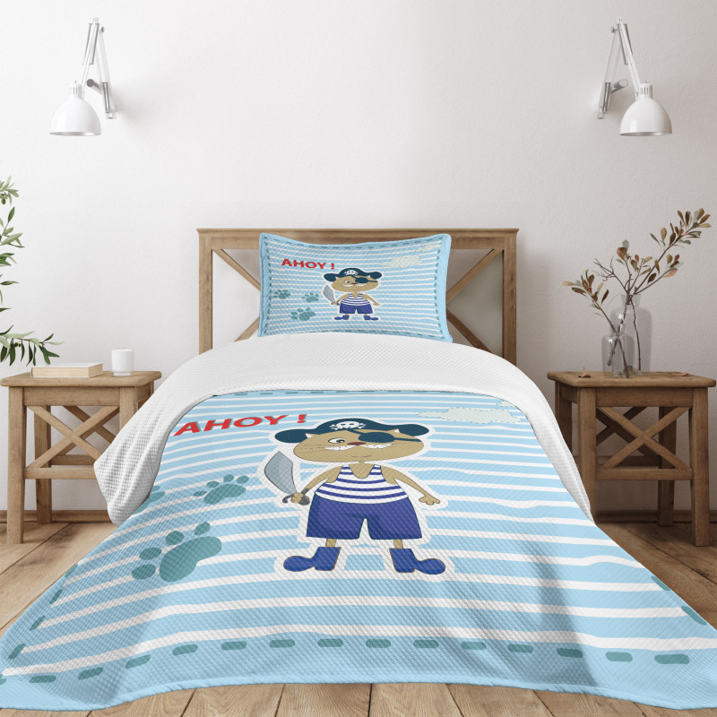 Cat Pirate Ahoy Bedspread Set