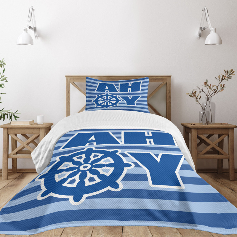 Nautical Wheel Bedspread Set