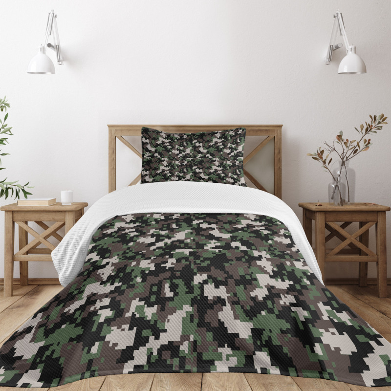 Pixelated Digital Abstract Bedspread Set