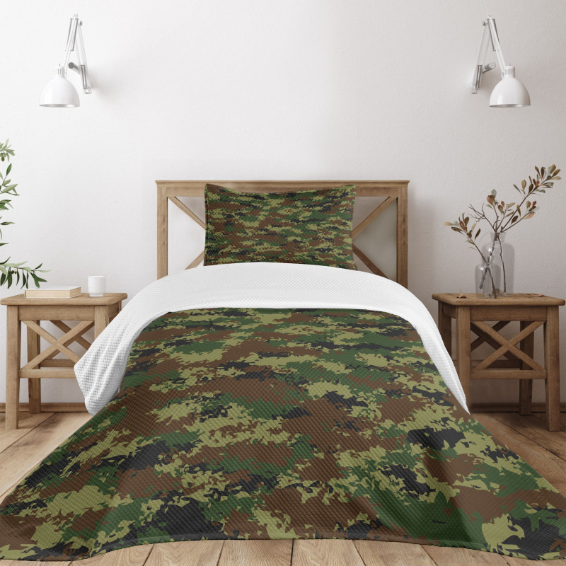 Grunge Graphic Camouflage Bedspread Set