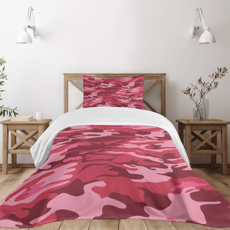 Camo Texture Autumn Theme Bedspread Set