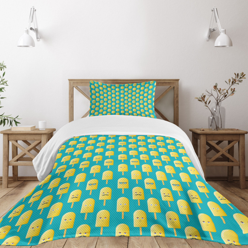 Lemon Flavor Face Bedspread Set