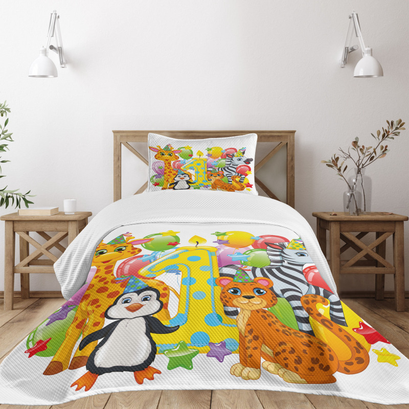 Safari Animal Birthday Bedspread Set