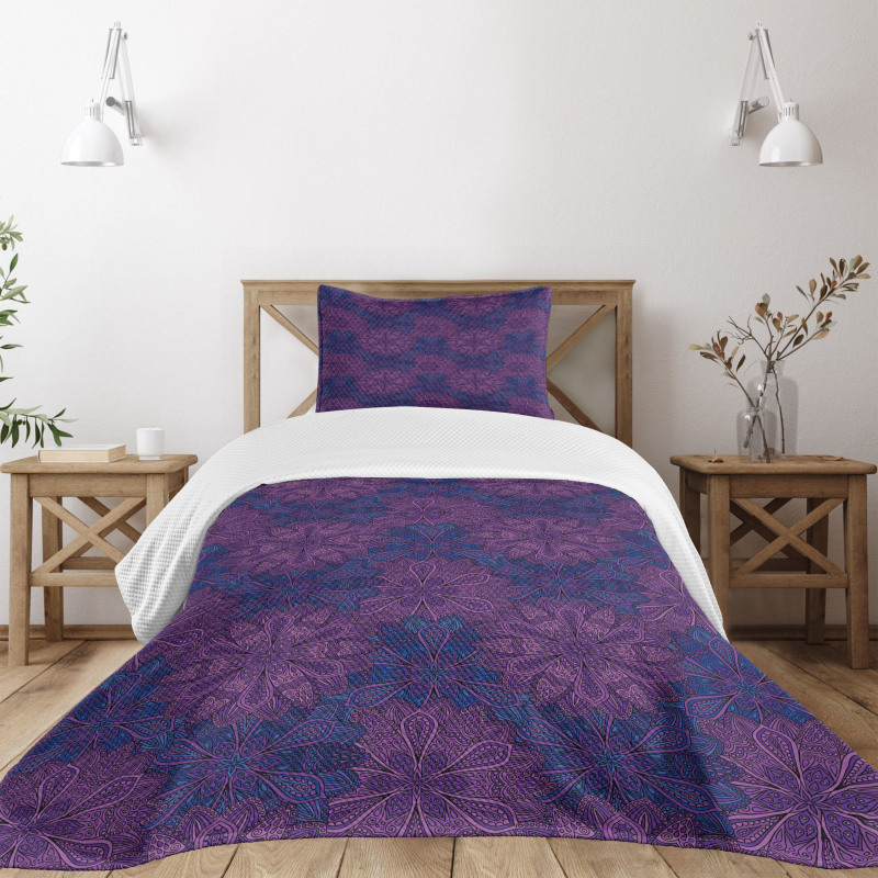 Paisley Flower Bedspread Set
