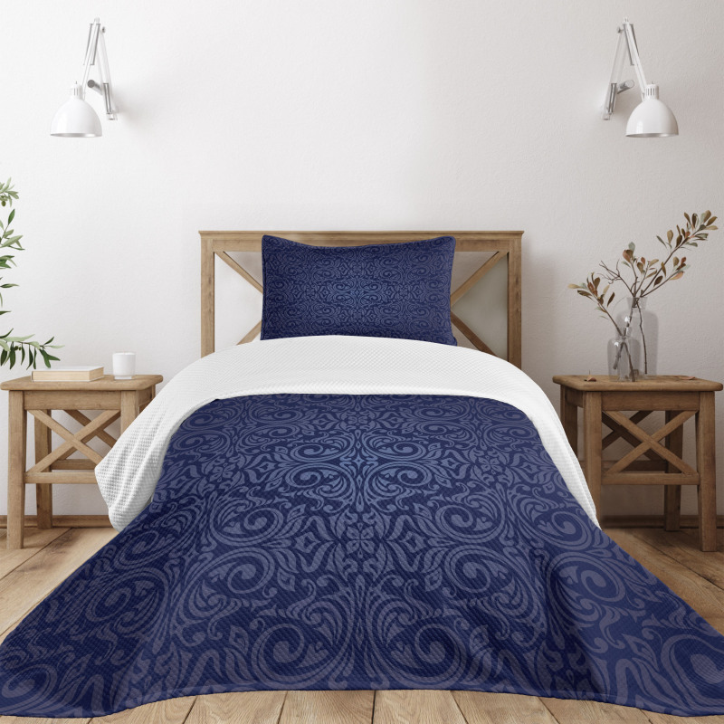 Blue Floral Old Design Bedspread Set
