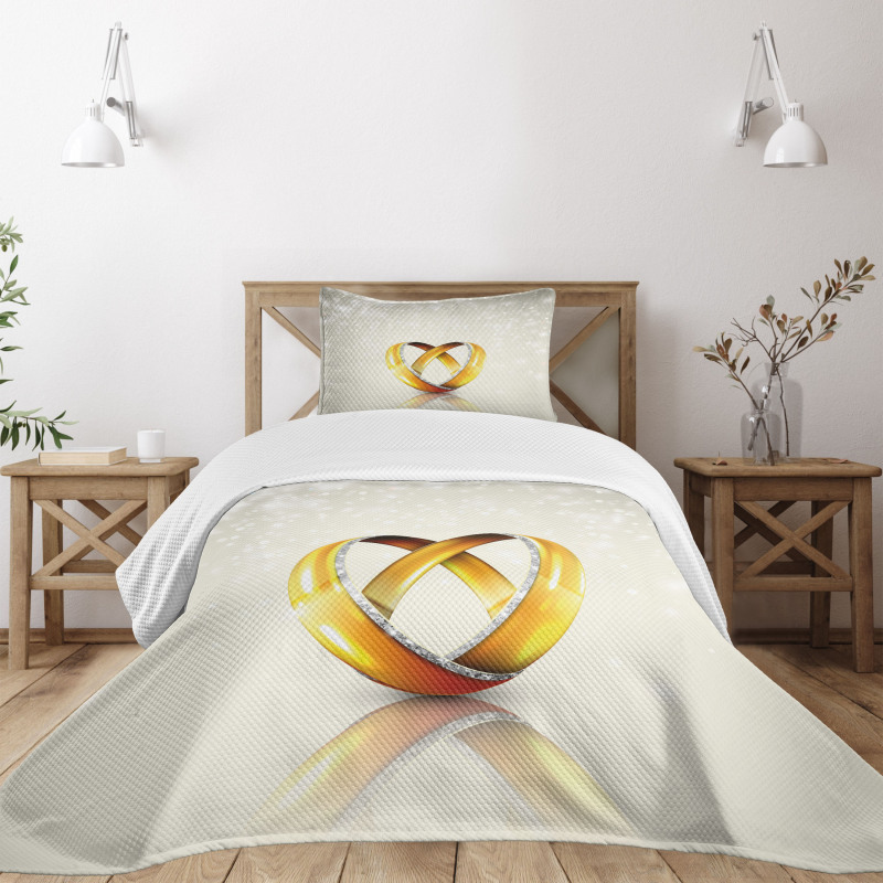 Pair of Rings Marriage Bedspread Set