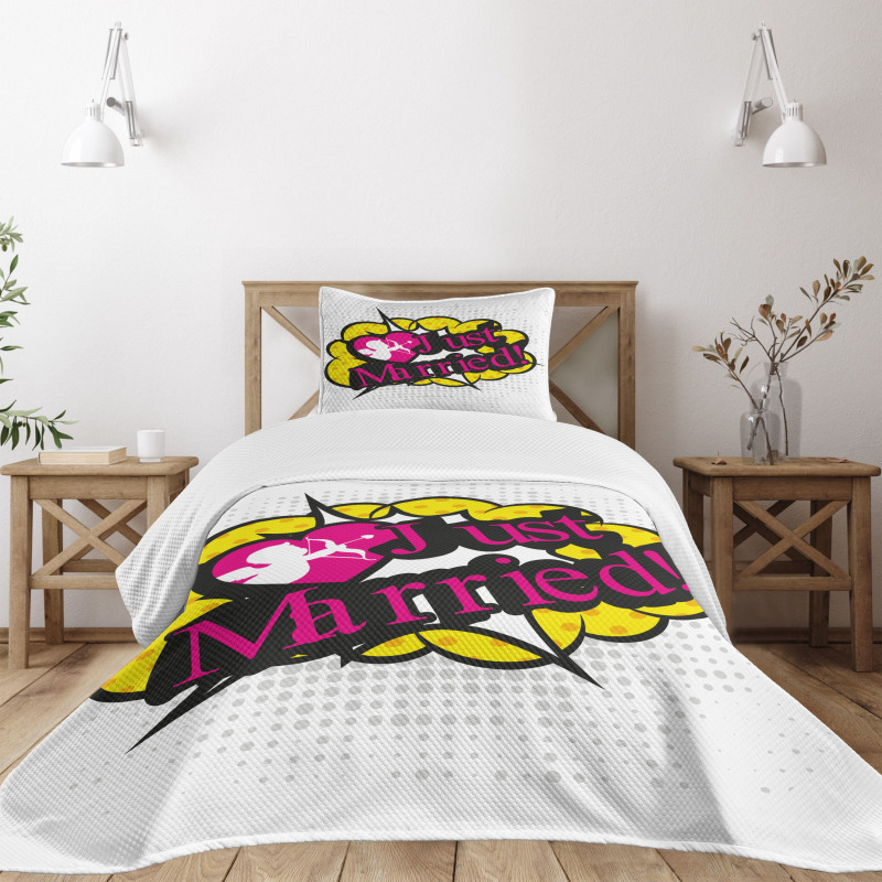 Pop Art Cupid Married Bedspread Set