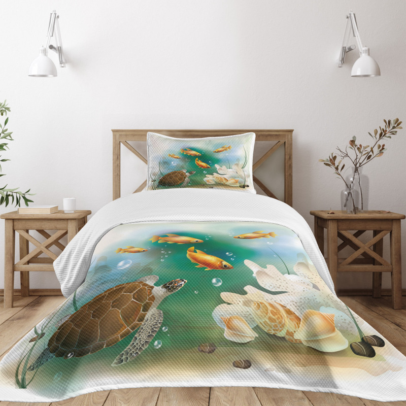 Aquarium Animals Bedspread Set