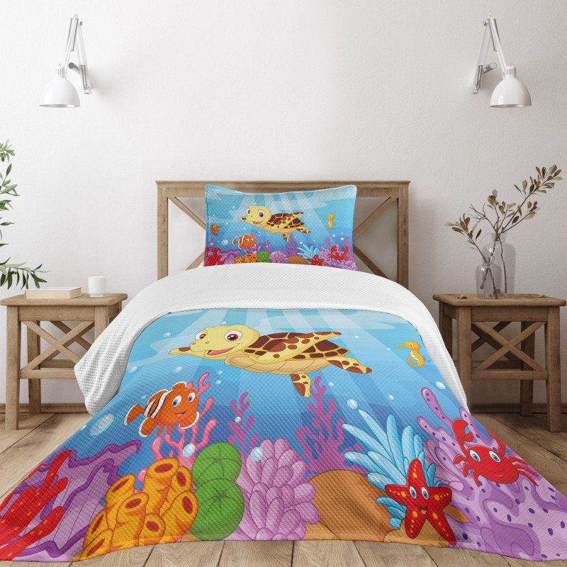 Baby Turtle Fishes Bedspread Set