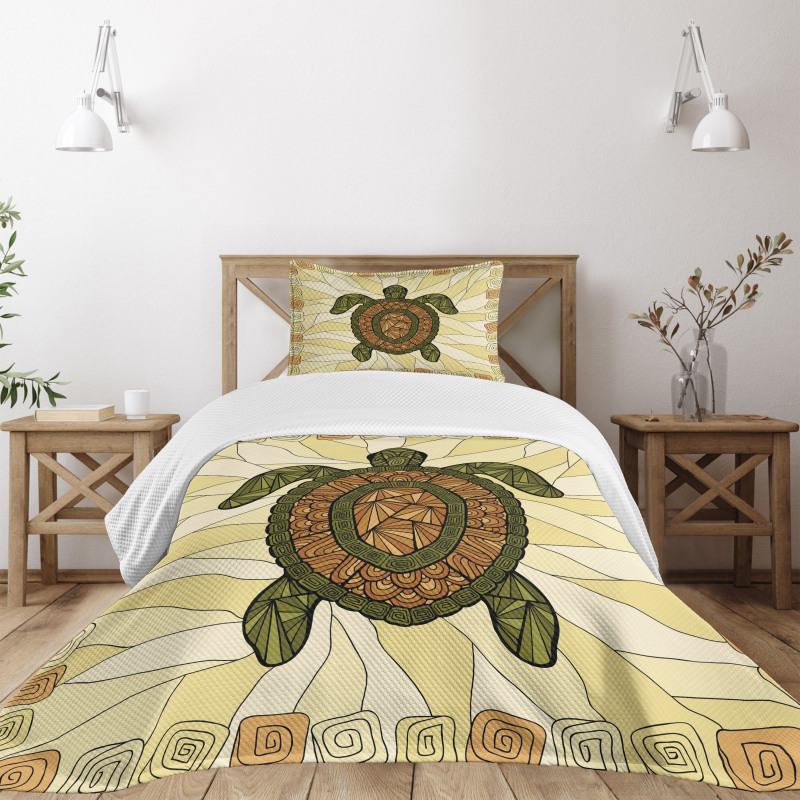 Turtle Zentangle Artwork Bedspread Set