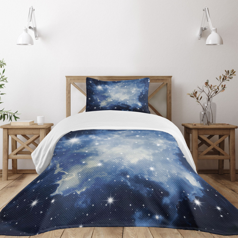 Blue Galaxies Bedspread Set