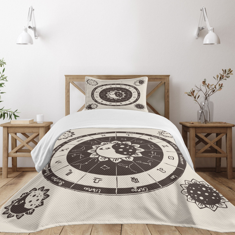 Zodiac Sun Moon Bedspread Set