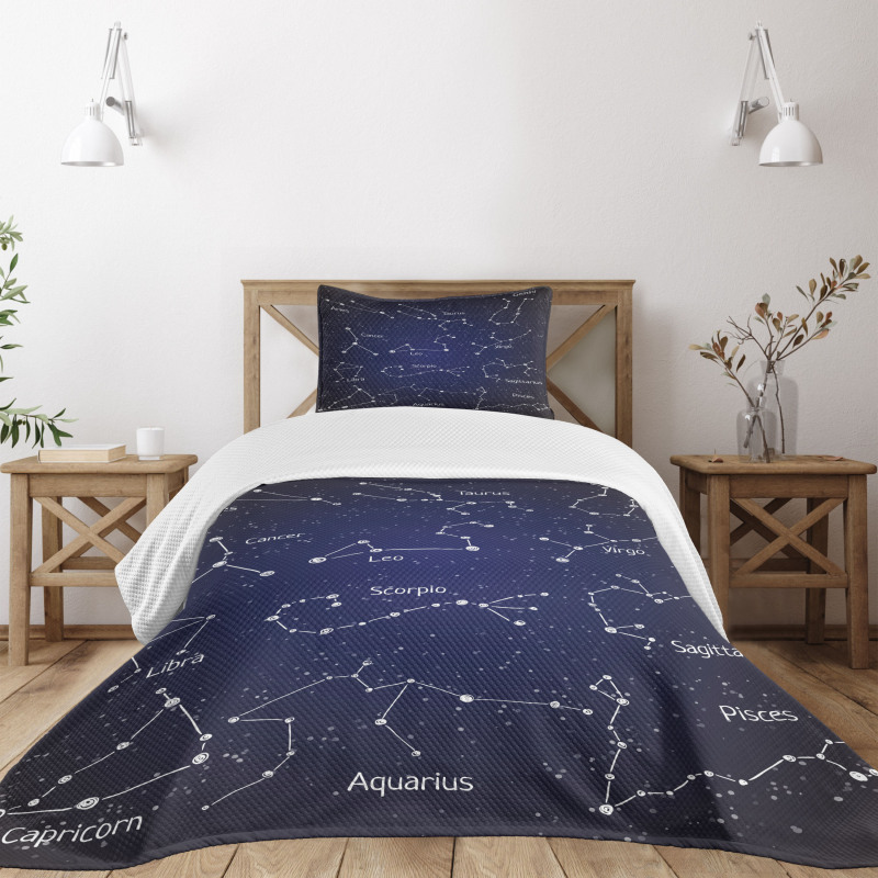 Zodiac Doodle Art Bedspread Set