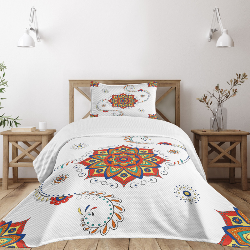 Lotus Inspired Swirled Bedspread Set