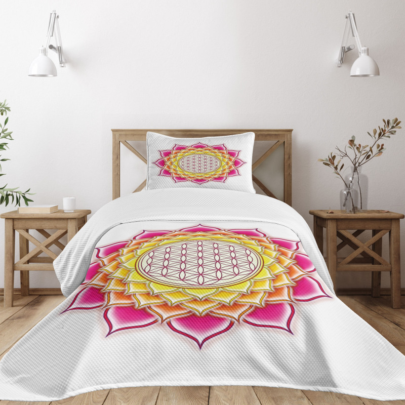 Flower of Life Lotus Vivid Bedspread Set
