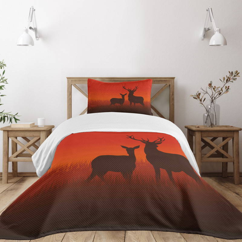 Deer Doe Autumn Bedspread Set