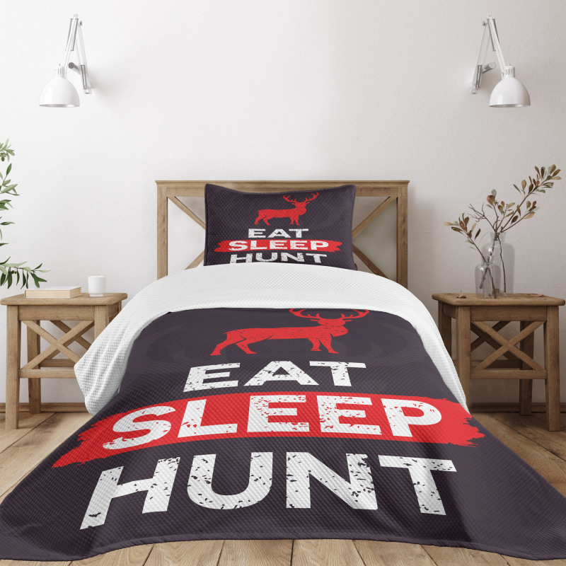 Eat Sleep Hunt Bedspread Set