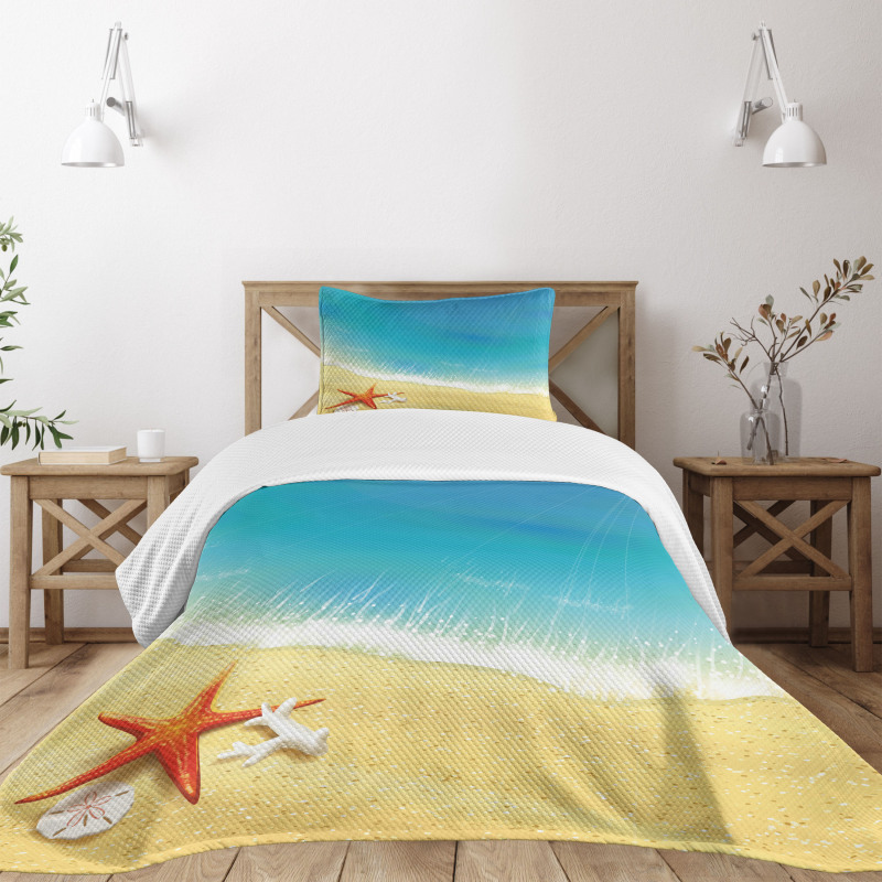 Waves on Beach Bedspread Set