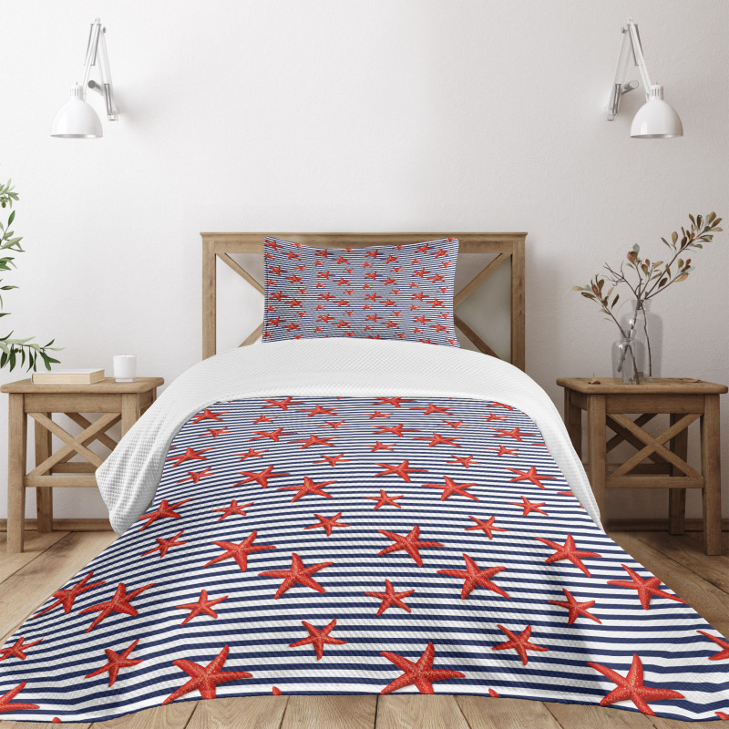 Maritime Themed Pattern Bedspread Set