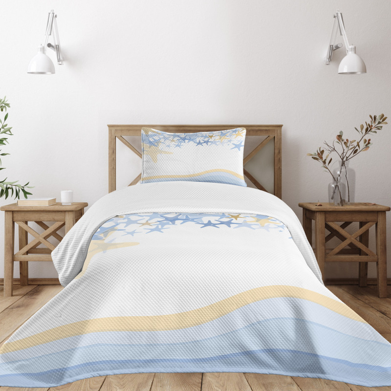 Wavy Ocean Life Bedspread Set