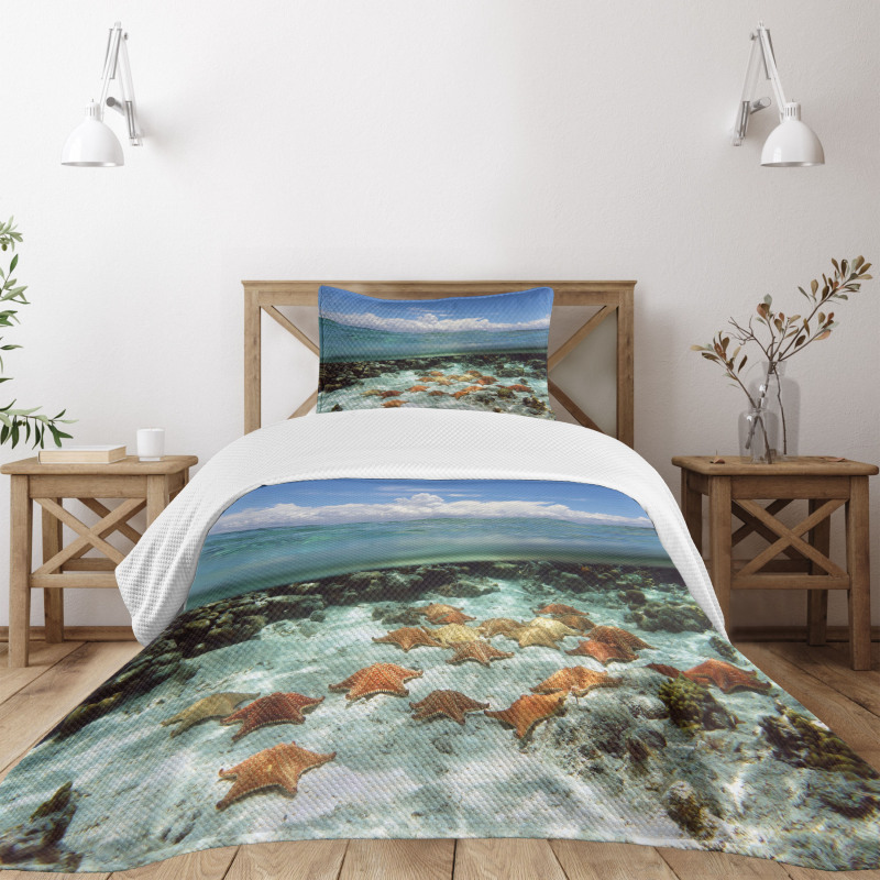 Sky Clouds Sea Bedspread Set