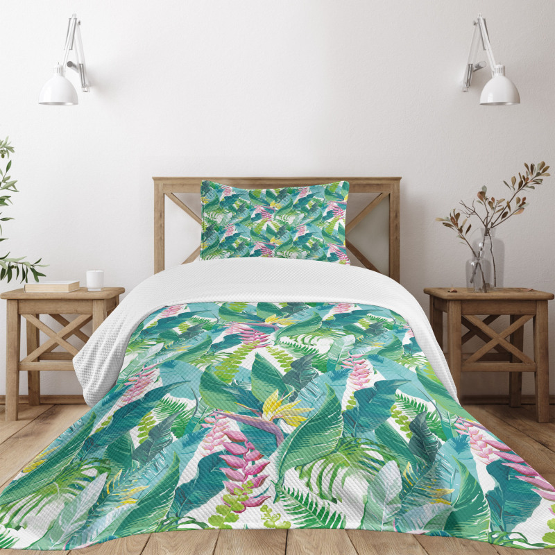 Flowers Plumeria Lilacs Bedspread Set