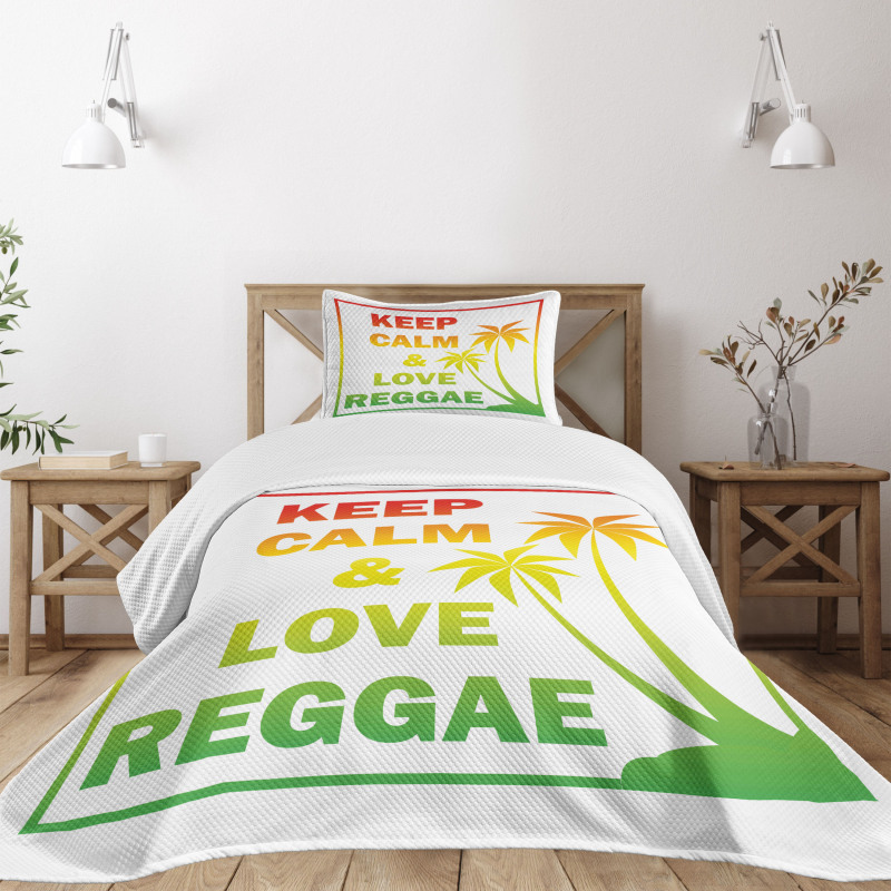 Keep Calm Words Reggae Bedspread Set