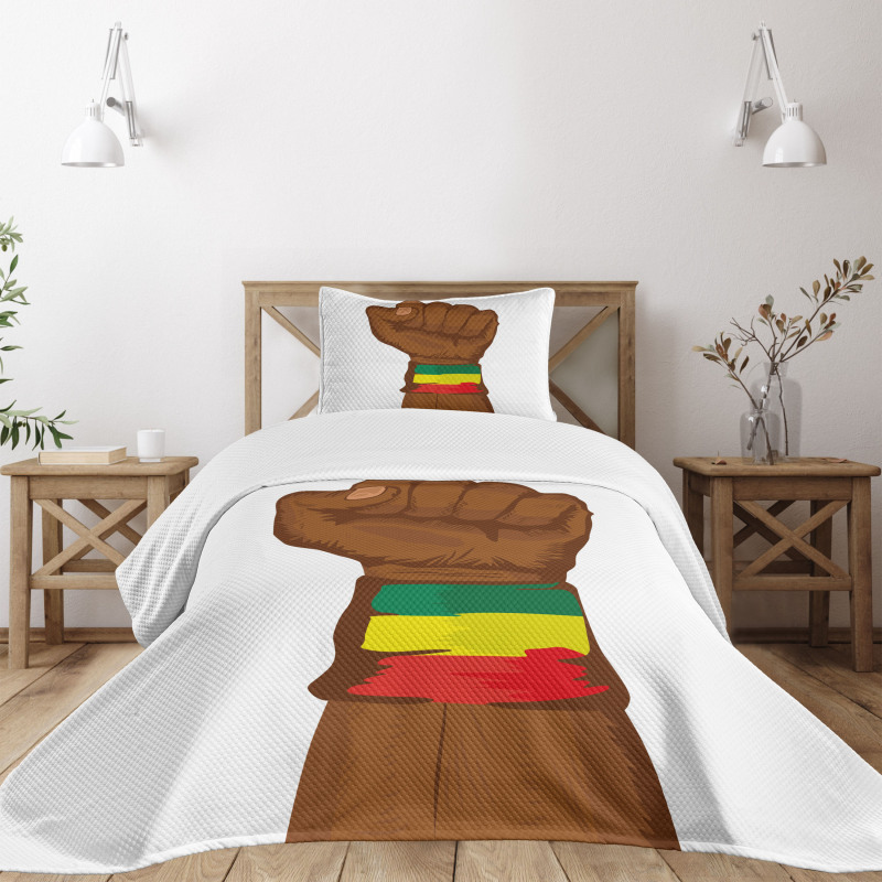 Ethiopian Flag Colors Bedspread Set