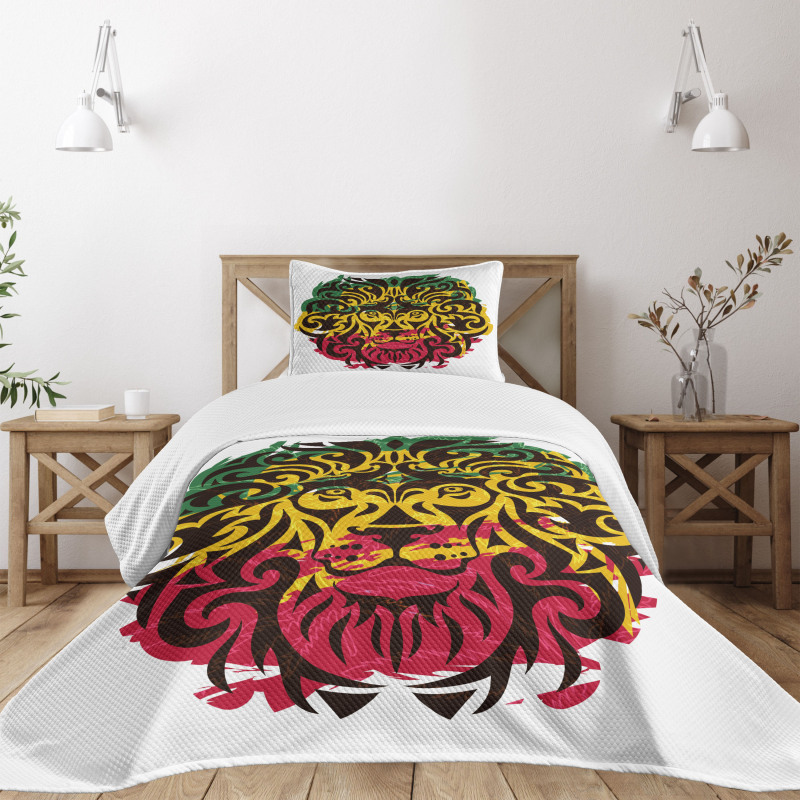 Ethiopian Wild Lion Head Bedspread Set