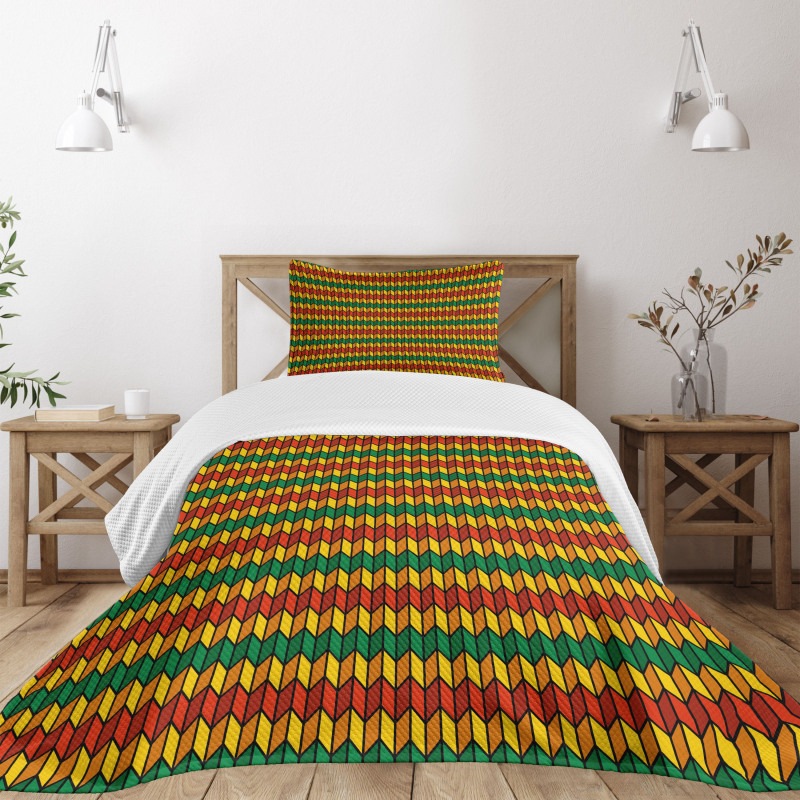 Triangle Inspired Shapes Bedspread Set