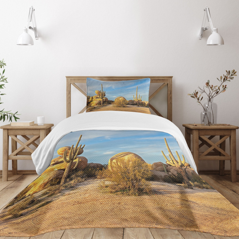 Saguaros Boulders Sunset Bedspread Set