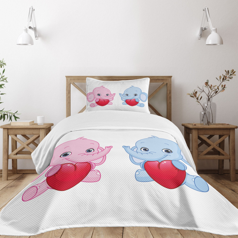 Hearts Twins Bedspread Set