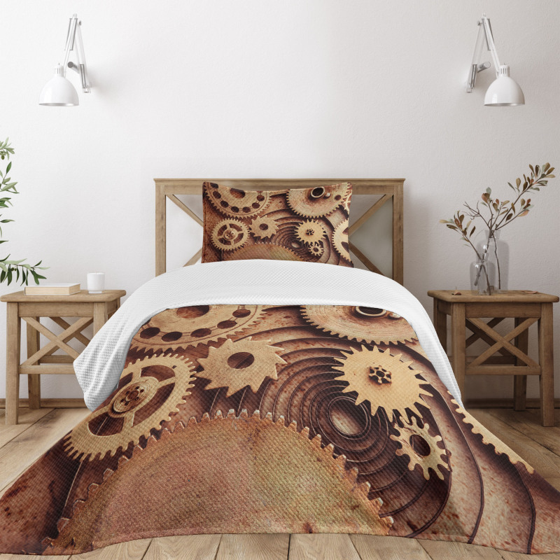 Clocks Gears Bedspread Set