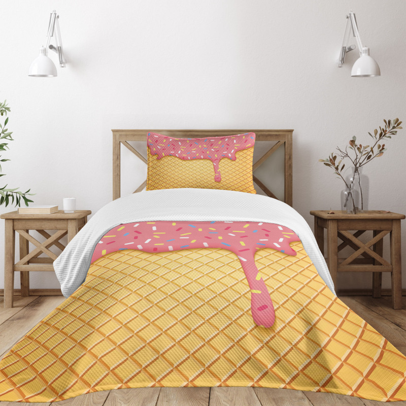 Waffle Pattern Bedspread Set