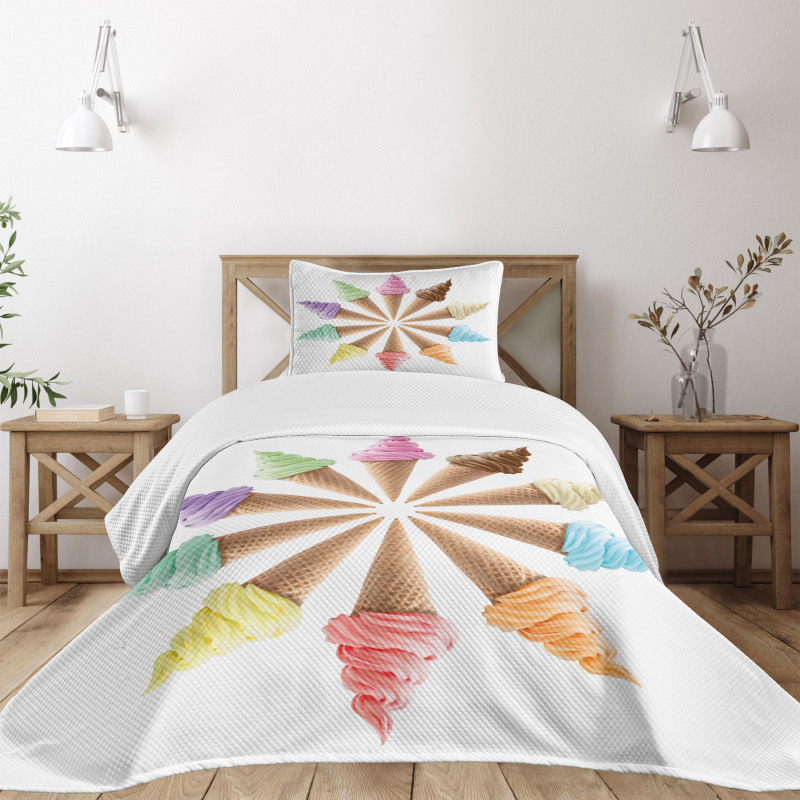 Ice Cream Row Bedspread Set